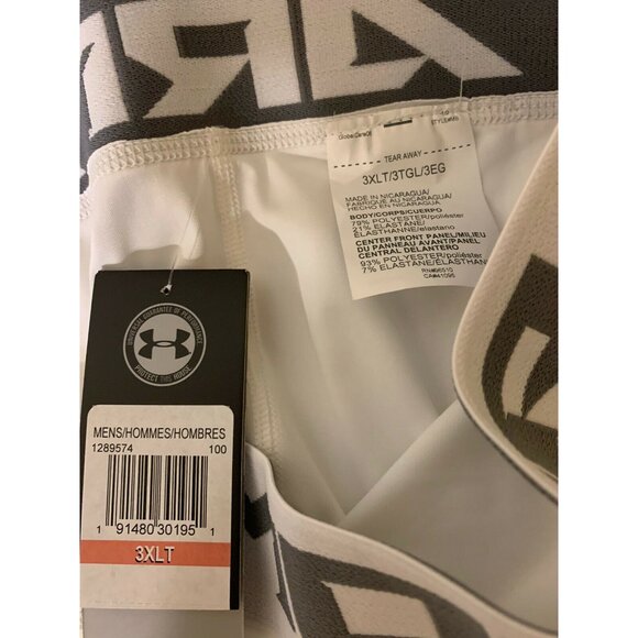 New Under Armour Heat Gear Men’s‎ Sz 3XL Tall 3/4 Compression Leggings White NWT - Picture 1 of 7